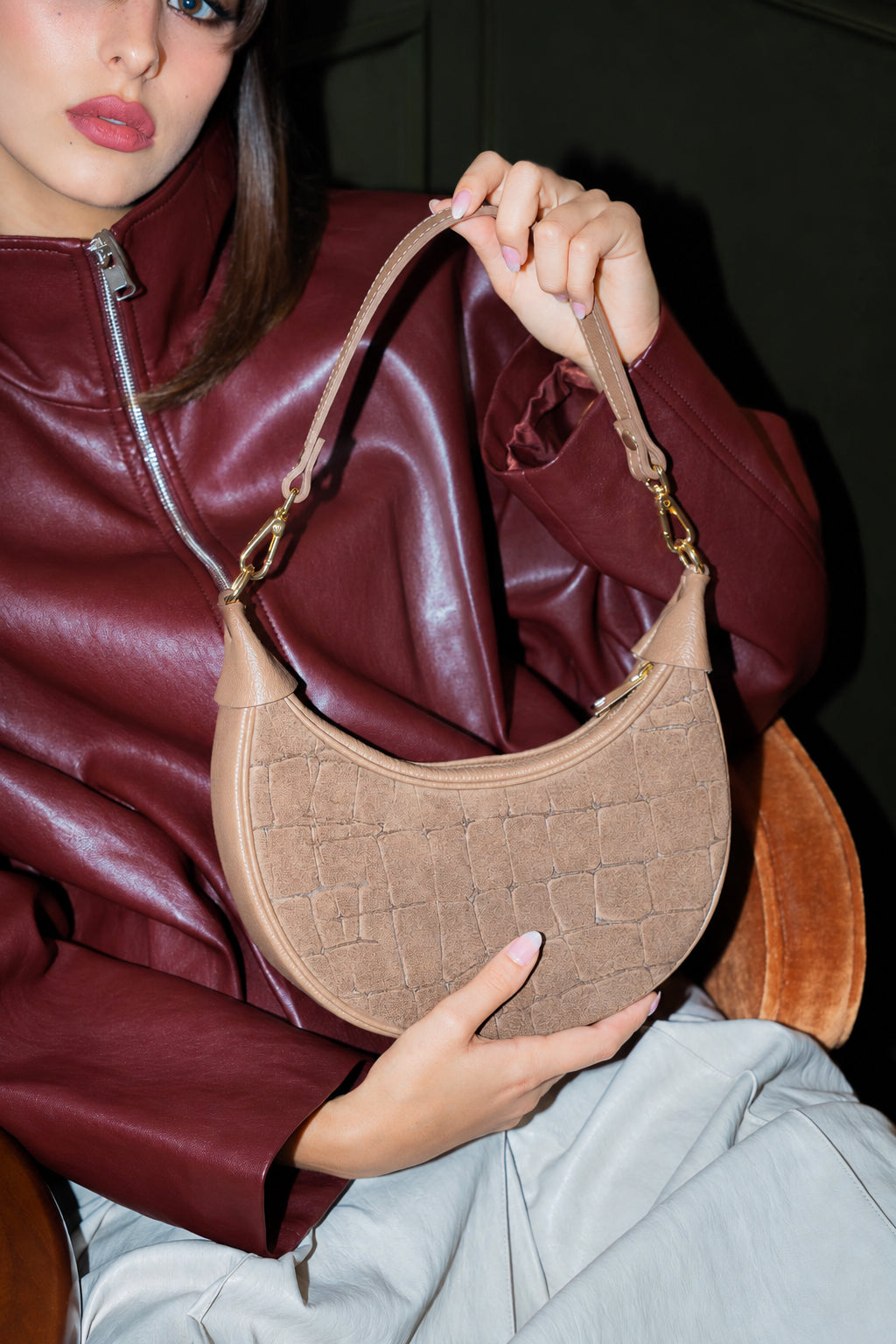 Sac Porté Épaule - Aster - Taupe