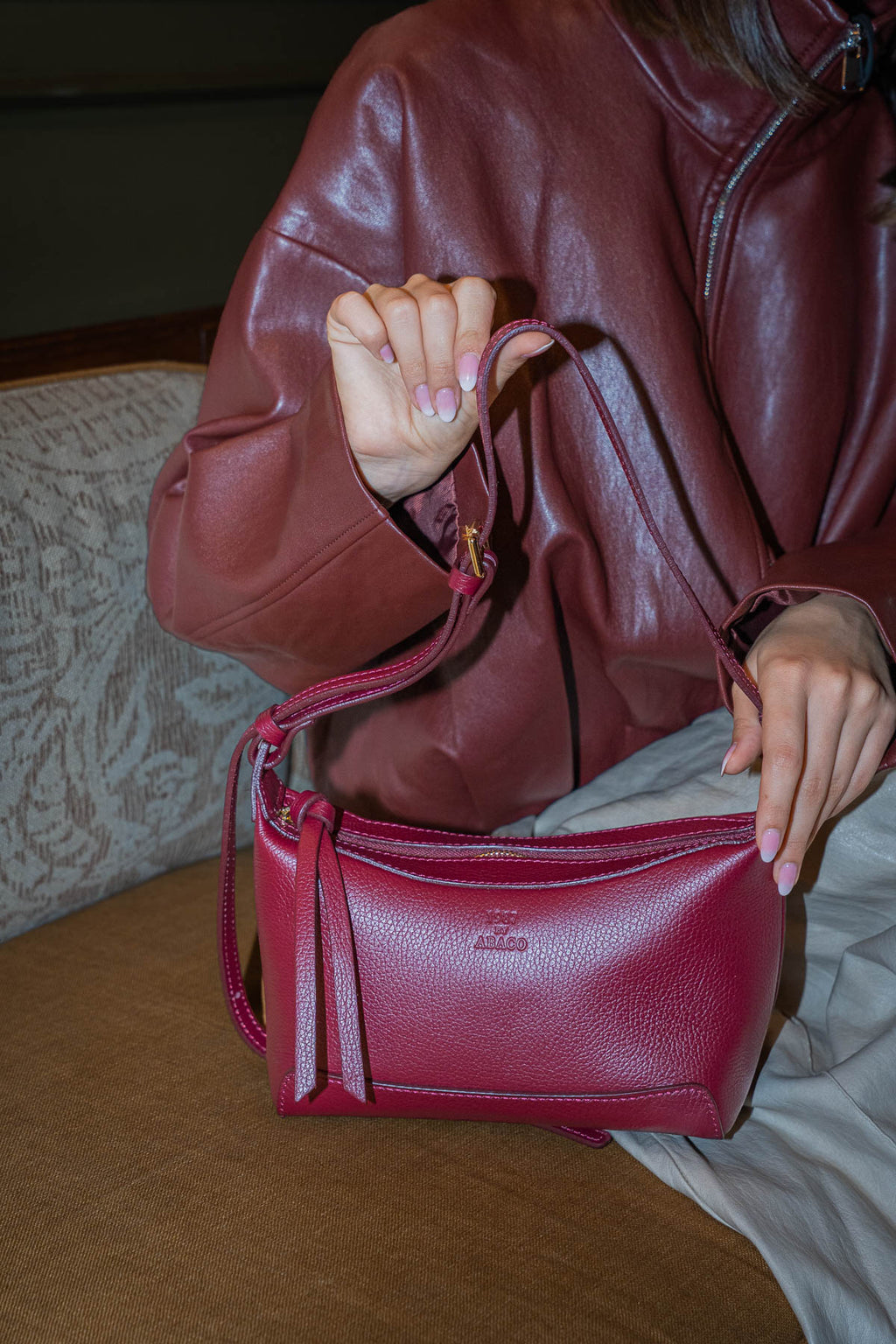 Gaia Shoulder Bag - Burgundy