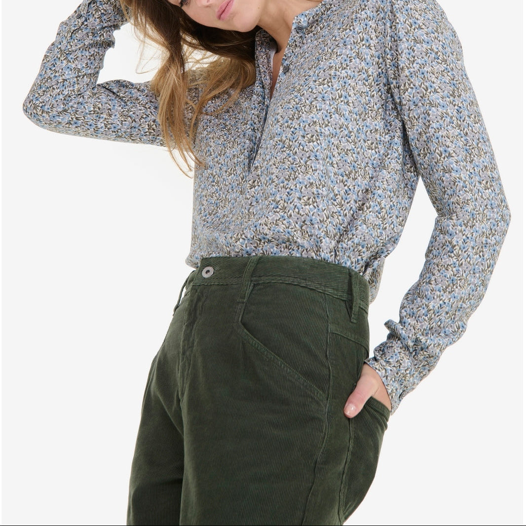 Chemise Manches Longues - Bleu Cendre - Femme
