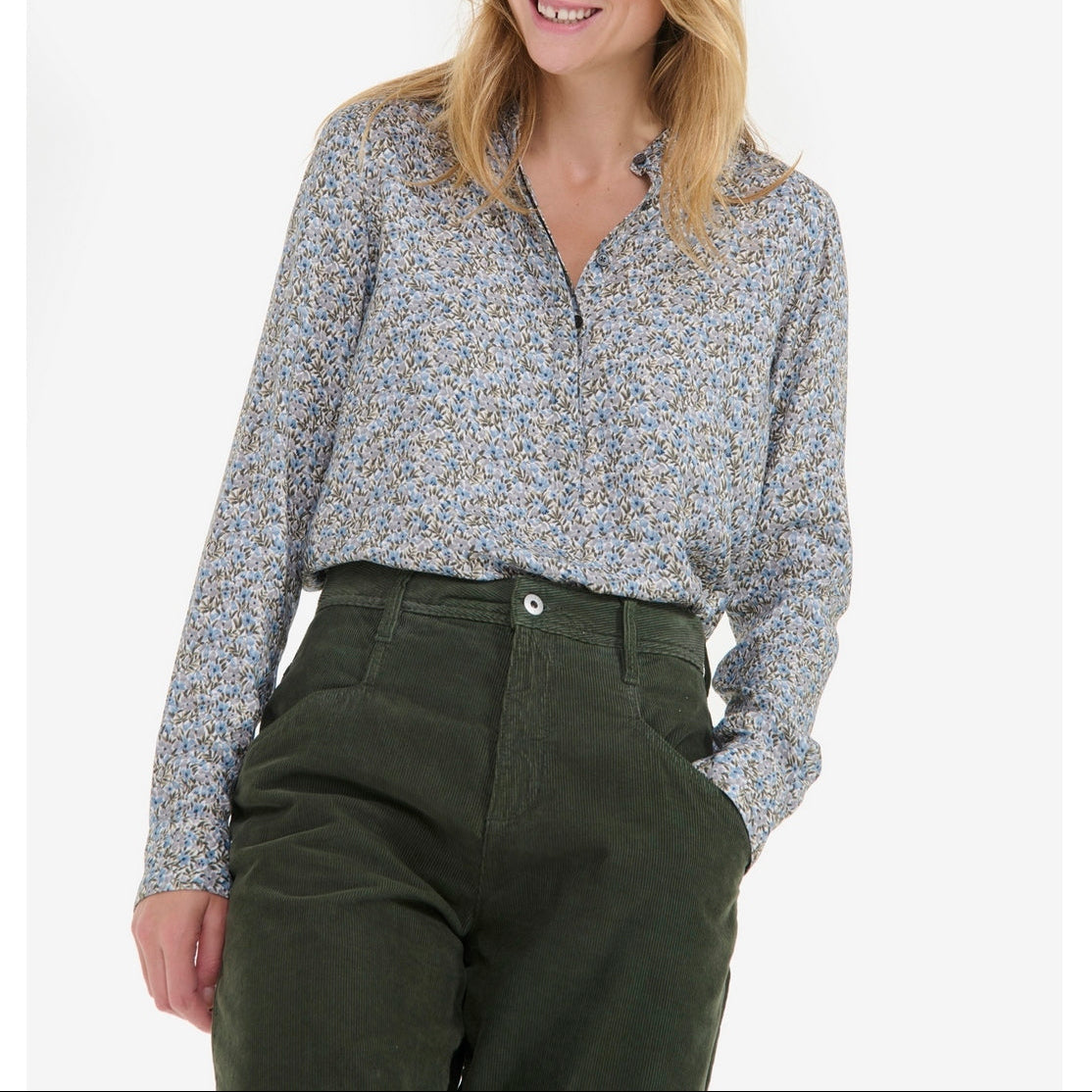 Chemise Manches Longues - Bleu Cendre - Femme