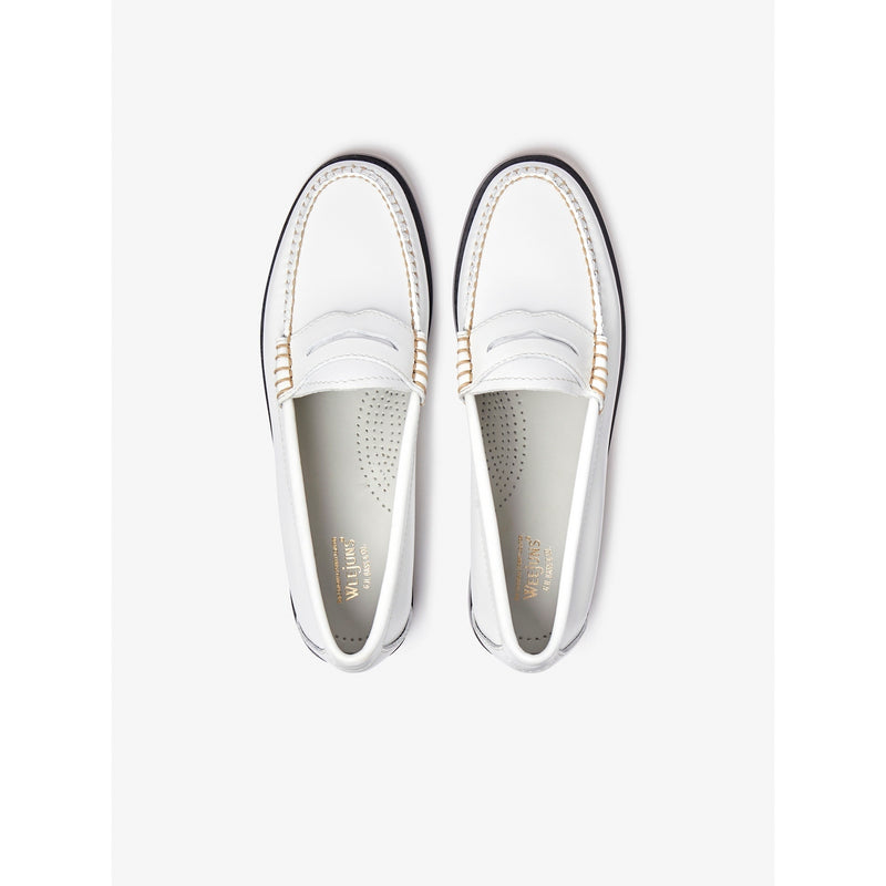 Weejun Wmn Penny - 010 White Lthr W/Black
