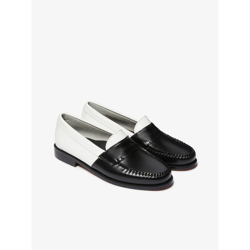 Weejun Wmn Penny Two Tone - 010 White Lthr W/Black