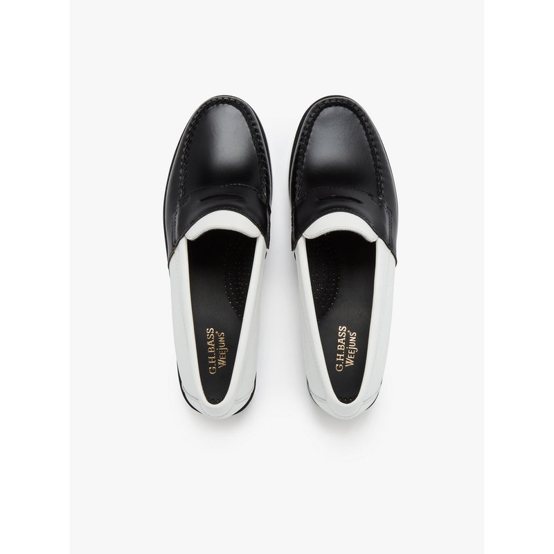 Weejun Wmn Penny Two Tone - 010 White Lthr W/Black