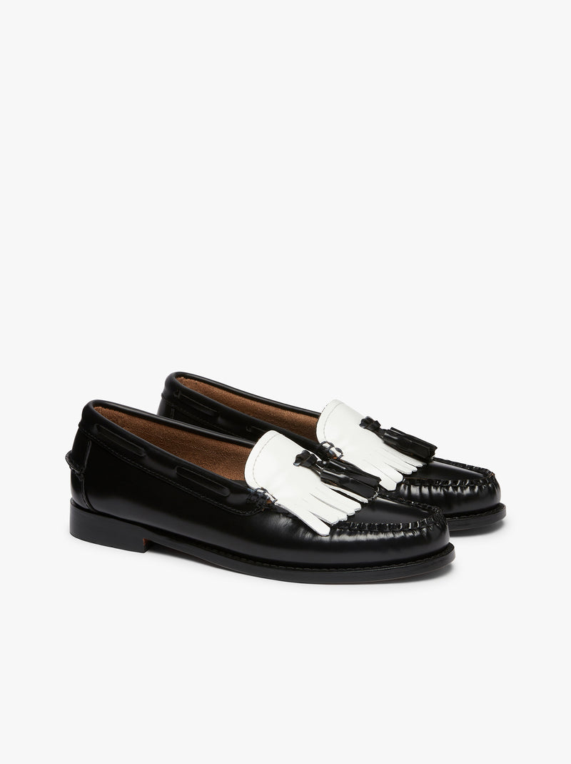 Weejun Wmn Esther Kiltie - Black & White Lthr