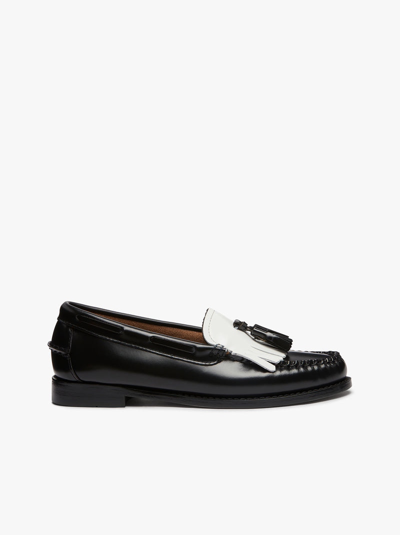Weejun Wmn Esther Kiltie - Black & White Lthr