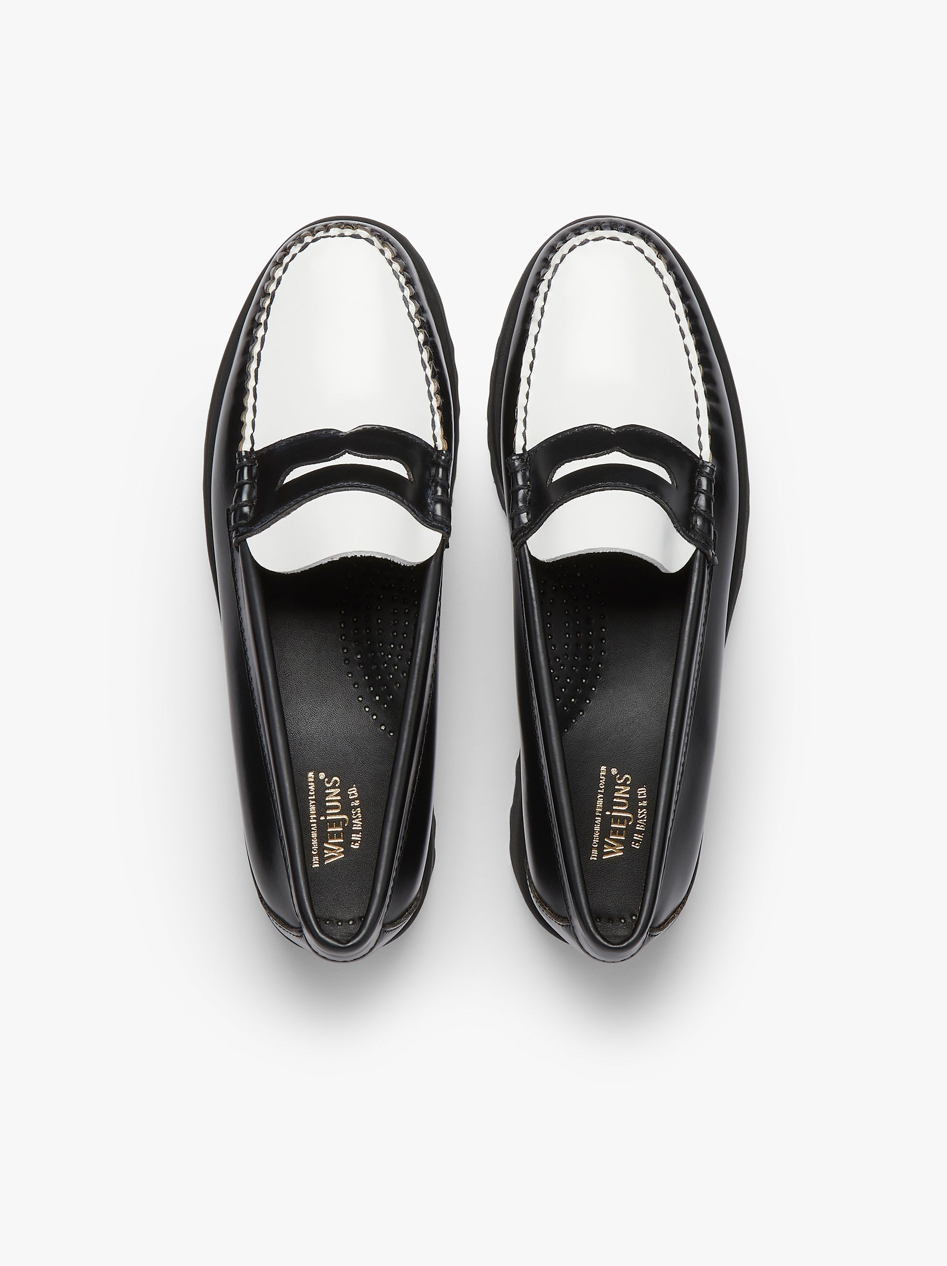 Weejun 90 Penny Lthr - Black & White Lthr