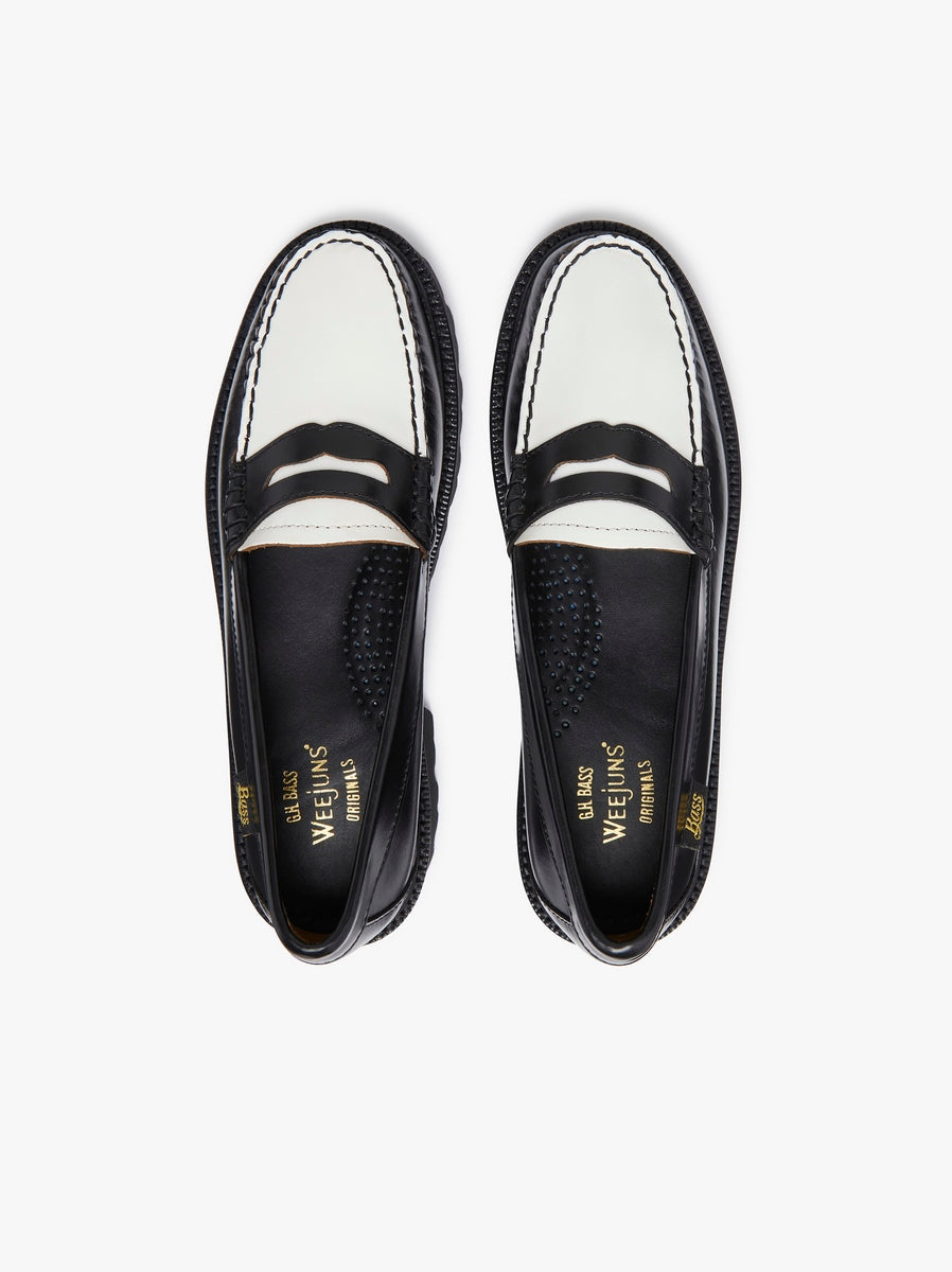 Weejun Superlug Penny - Negro y blanco