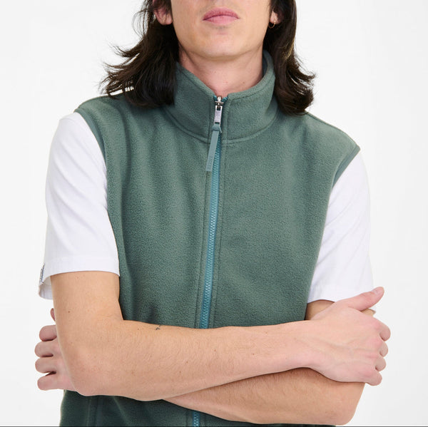 Gilet in pile - verde aloe - uomo