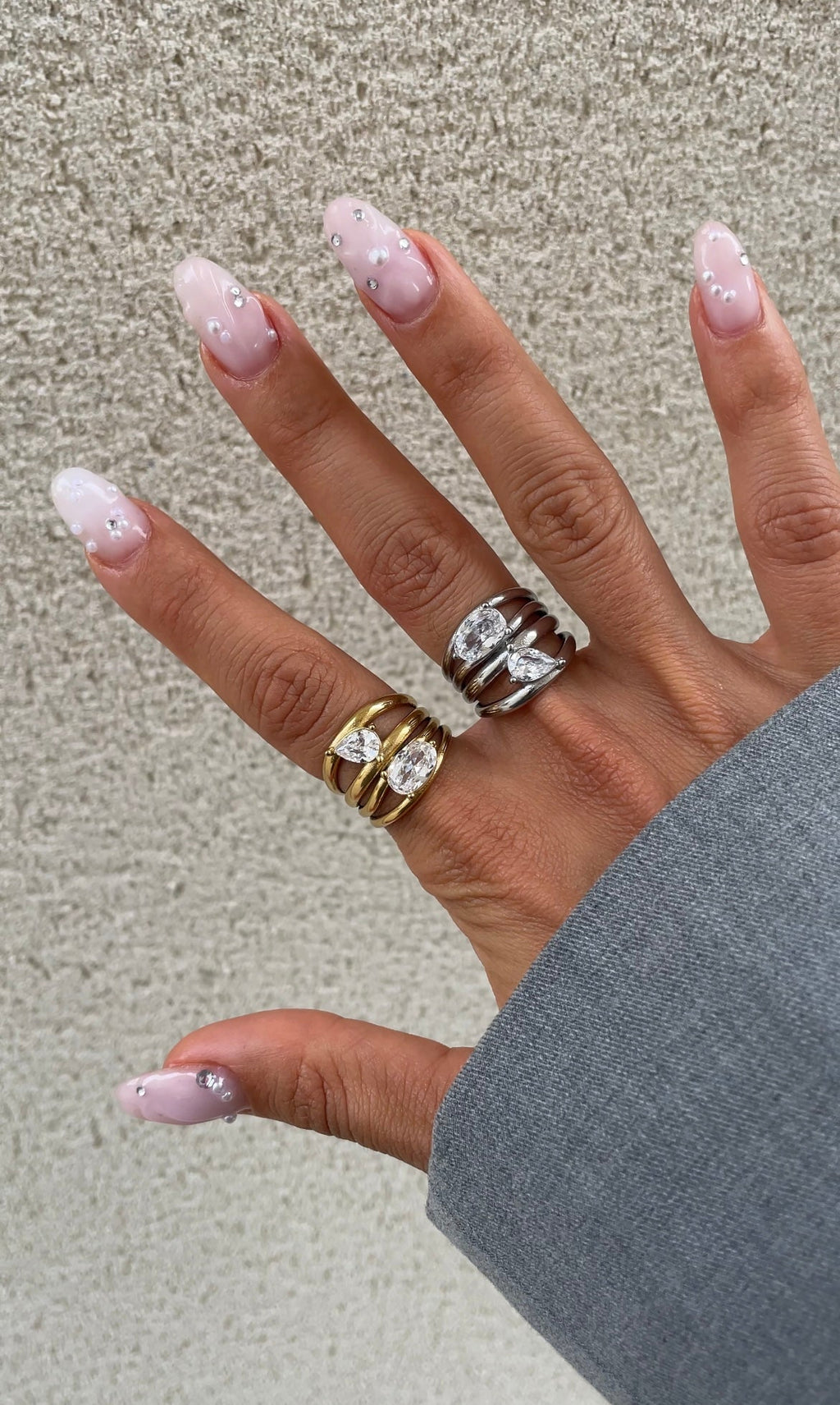 Static Laced Gemstone Ring