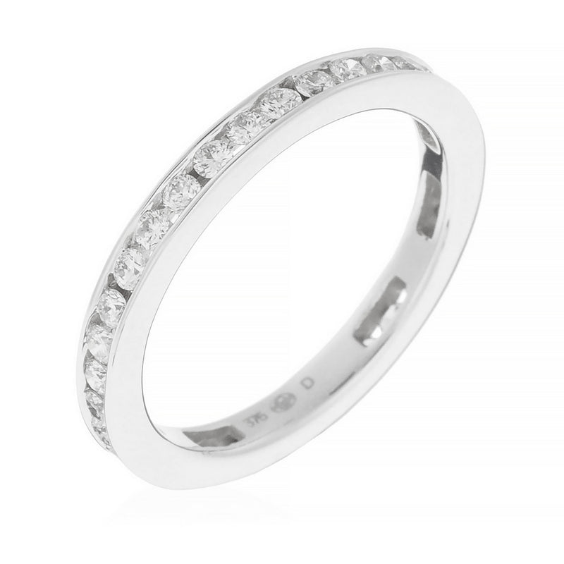Bague "Tour Complet Princière" Diamants 0,72/34 - Or Blanc 375/1000