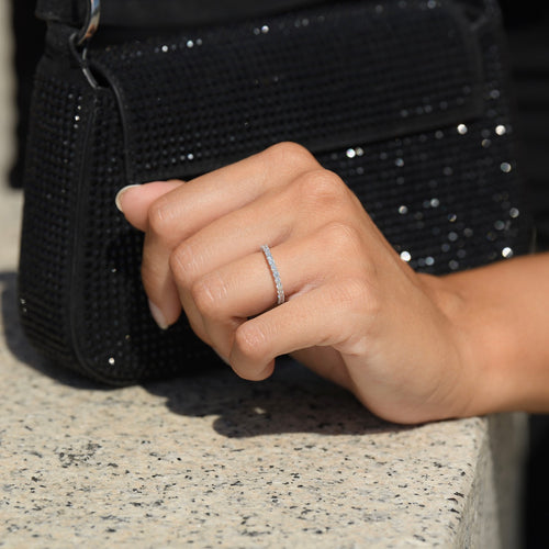 Bague "Tour Complet Lumineux" Diamants 0,4/39 - Or Blanc 375/1000