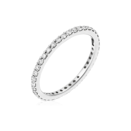 Blanc Anillo "Tour Complet Lumineux" Diamantes 0.4/39 - Oro 375/1000