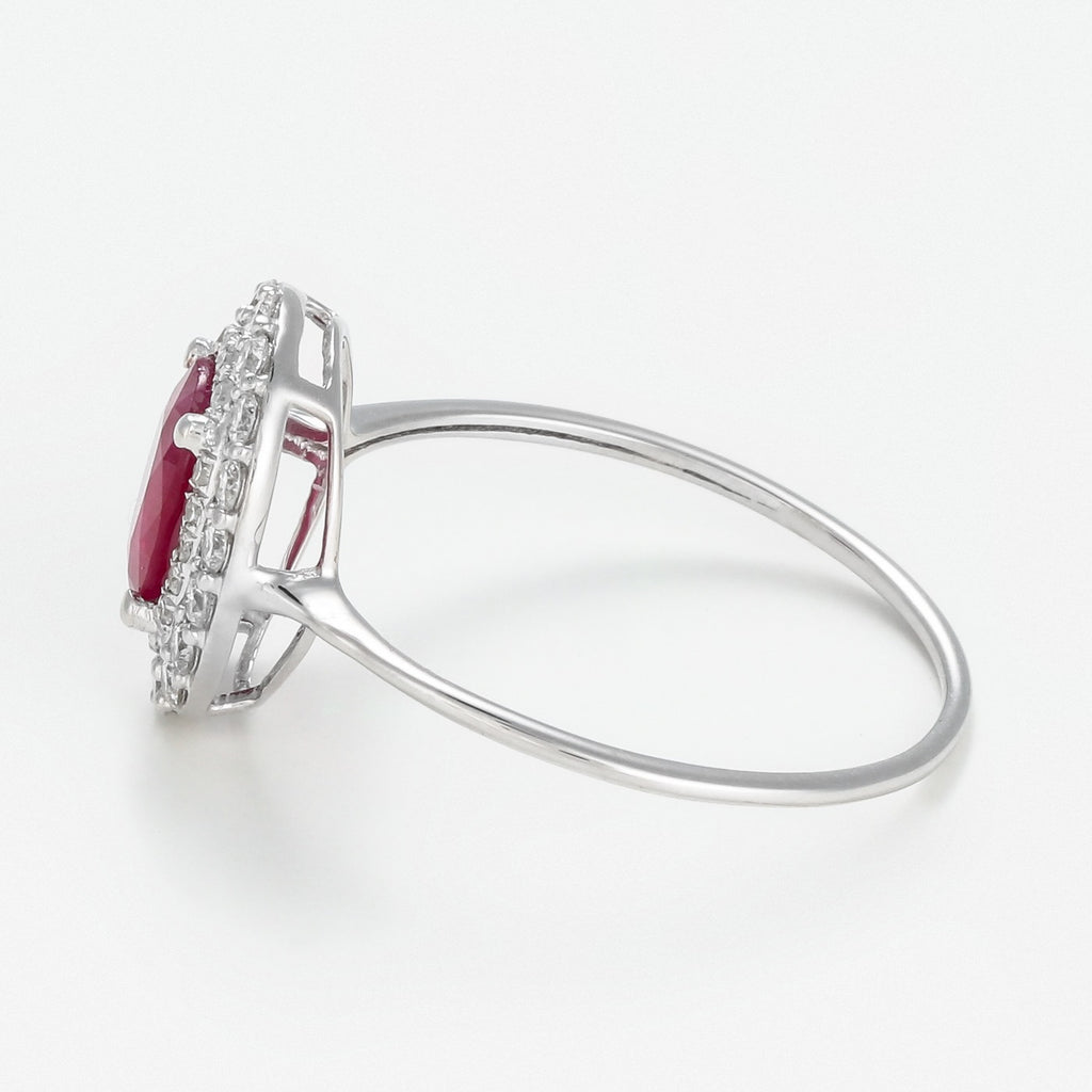 Anillo "Aqaba" D0.27/36 R1.06/1 - Oro blanco 375/1000
