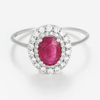 Anillo "Aqaba" D0.27/36 R1.06/1 - Oro blanco 375/1000