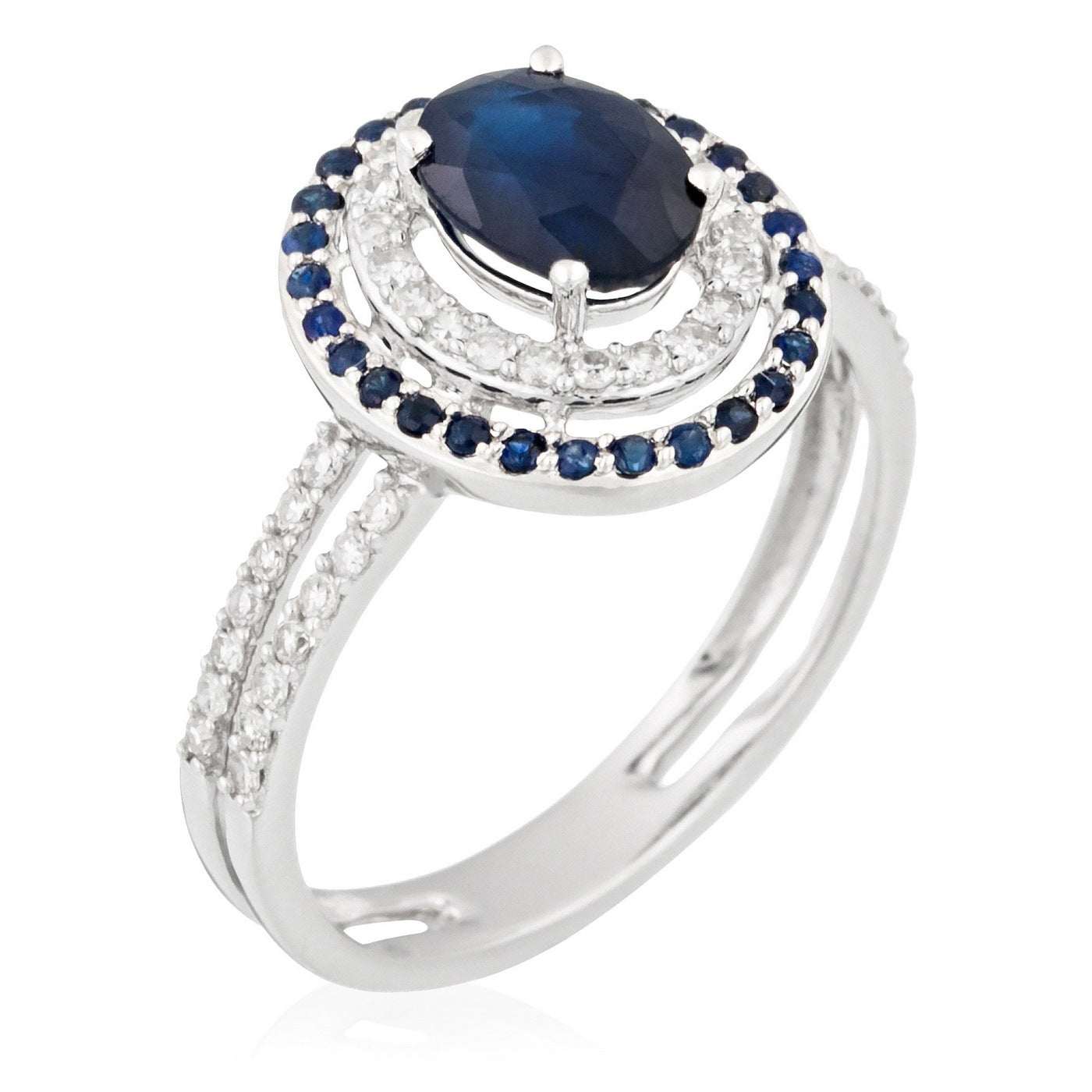 Bague "Firenze Nouvelle" D0,25/50; S0,17/28; S1,08/1 - Or Blanc 375/1000