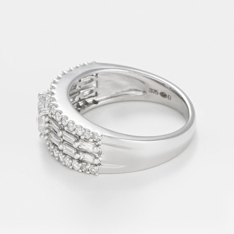 Blanc Anillo "Coup De Foudre" D0,7/46 & 0,5/1 - Oro 375/1000