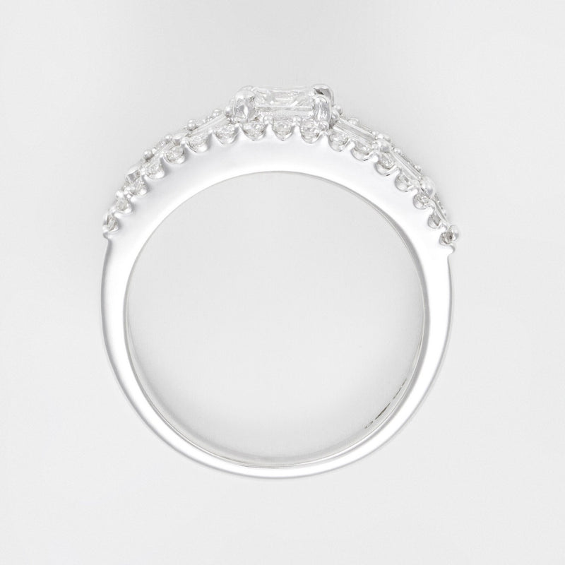 Blanc Anillo "Coup De Foudre" D0,7/46 & 0,5/1 - Oro 375/1000