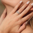 Blanc Anillo "Coup De Foudre" D0,7/46 & 0,5/1 - Oro 375/1000