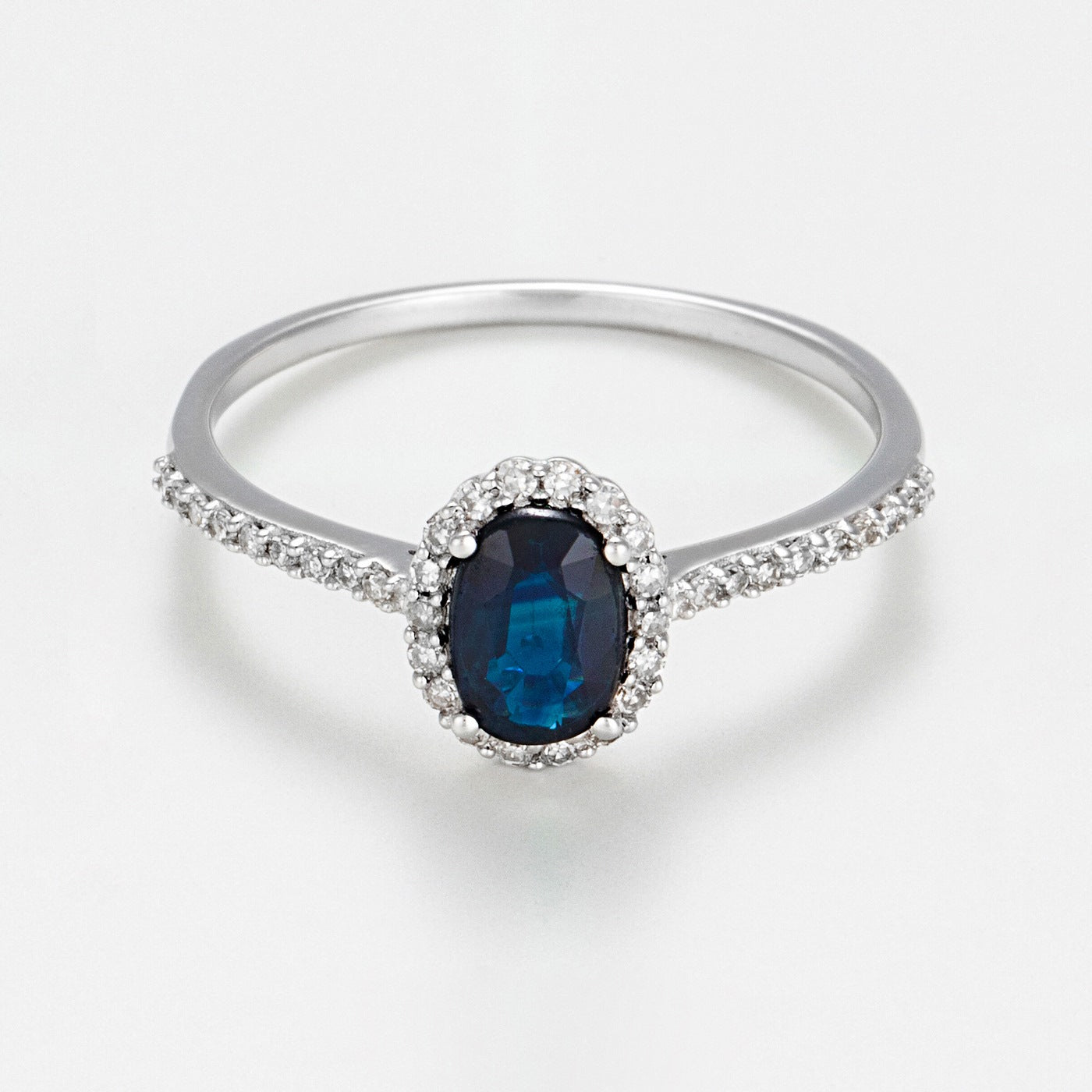 Anillo "Courtoisie" D0.14/36 Zafiro 0.6 - Oro blanco 375/1000