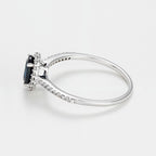 Bague "Courtoisie" Diamant 0,14/36 Saphir 0,6 - Or Blanc
