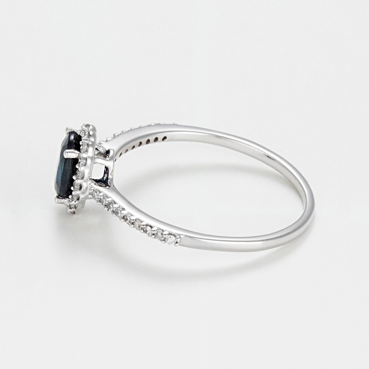 Bague "Courtoisie" Diamant 0,14/36 Saphir 0,6 - Or Blanc