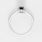 Bague "Courtoisie" Diamant 0,14/36 Saphir 0,6 - Or Blanc