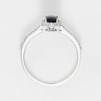 Anillo "Courtoisie" D0.14/36 Zafiro 0.6 - Oro blanco 375/1000
