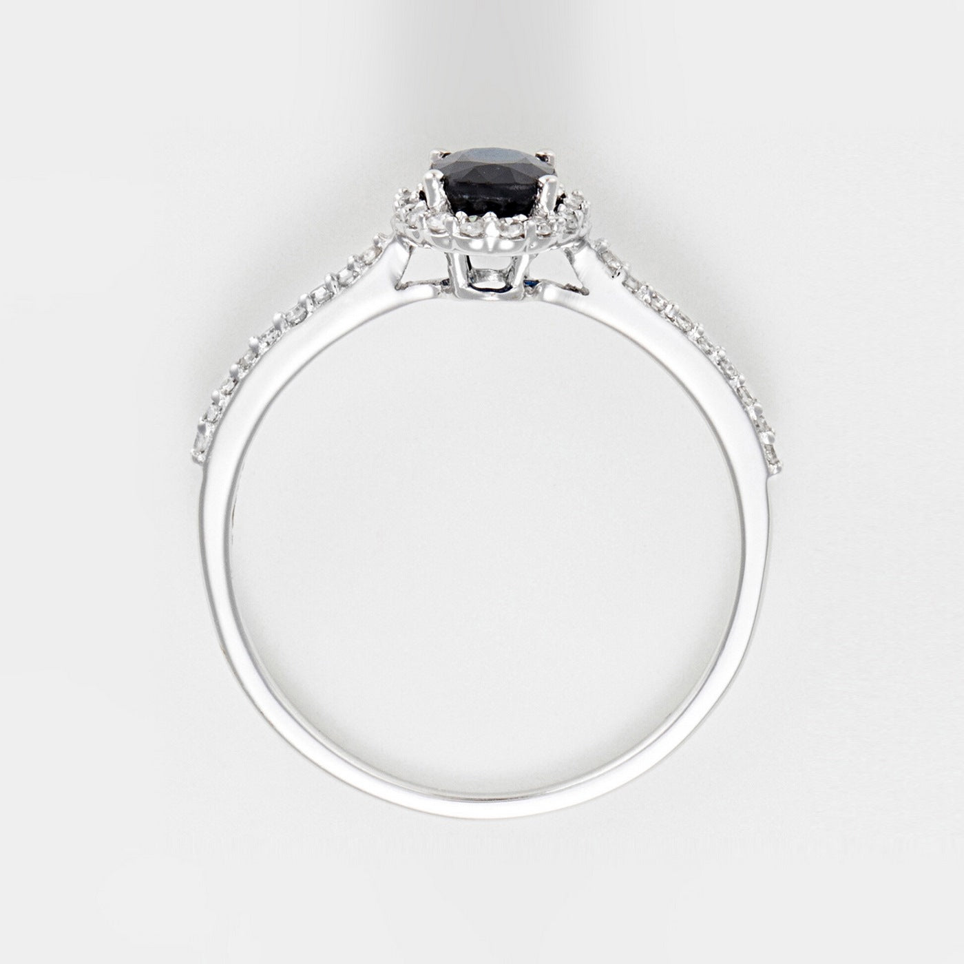 Anillo "Courtoisie" D0.14/36 Zafiro 0.6 - Oro blanco 375/1000