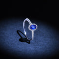 Anillo "Courtoisie" D0.14/36 Zafiro 0.6 - Oro blanco 375/1000