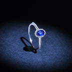 Anillo "Courtoisie" D0.14/36 Zafiro 0.6 - Oro blanco 375/1000