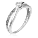 Bague "Joli Solitaire" Diamants 0,07/18 & 0,20/1 - Or Blanc 375/1000