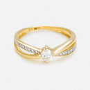 Anillo "Solitario Joli" - Diamantes 0.07/18 + 0.20/1 - Oro amarillo