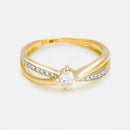 Bague "Joli Solitaire" Diamants 0,07/18 + 0,20/1 - Or Jaune 375/1000