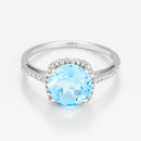 Bague "Rio Grande" Diamants 0,22Ct/42 Gam 2Ct - Or Blanc 375/1000