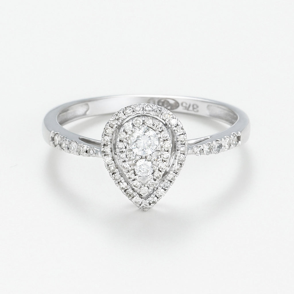 Bague Diamants "Assa" D 0,30/58 - Or Blanc 375/1000