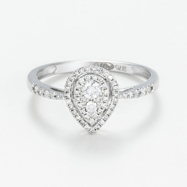 Bague Diamants "Assa" D 0,30/58 - Or Blanc 375/1000
