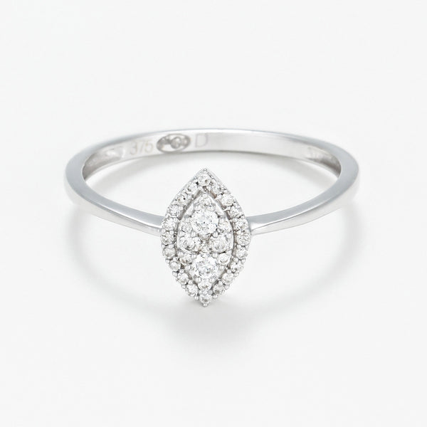 Bague Diamants "Itzer" D 0,15/32 - Or Blanc 375/1000