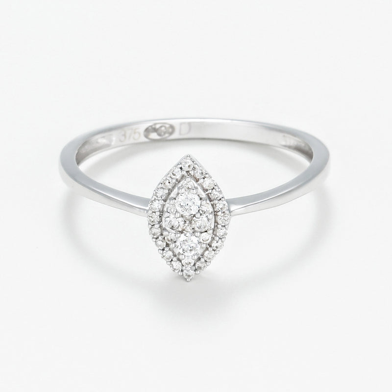 Bague Diamants "Itzer" D 0,15/32 - Or Blanc 375/1000