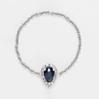 Anillo Cadena "Blue Tear" Diamante 0,05/15 Zafiro 0,25 - Oro Blanco