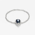 Bague Chaine "Blue Tear" Diamant 0,05/15 Saphir 0,25 - Or Blanc
