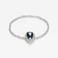 Anillo Cadena "Blue Tear" Diamante 0,05/15 Zafiro 0,25 - Oro Blanco