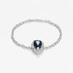 Bague Chaine "Blue Tear" D0,05/15 Saphir 0,25 - Or Blanc 375/1000