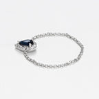 Anillo Cadena "Blue Tear" Diamante 0,05/15 Zafiro 0,25 - Oro Blanco