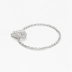Bague Chaine "Invisible Tear" Topaze 0,25Ct/1 Diamant 0,05/15 - Or Blanc