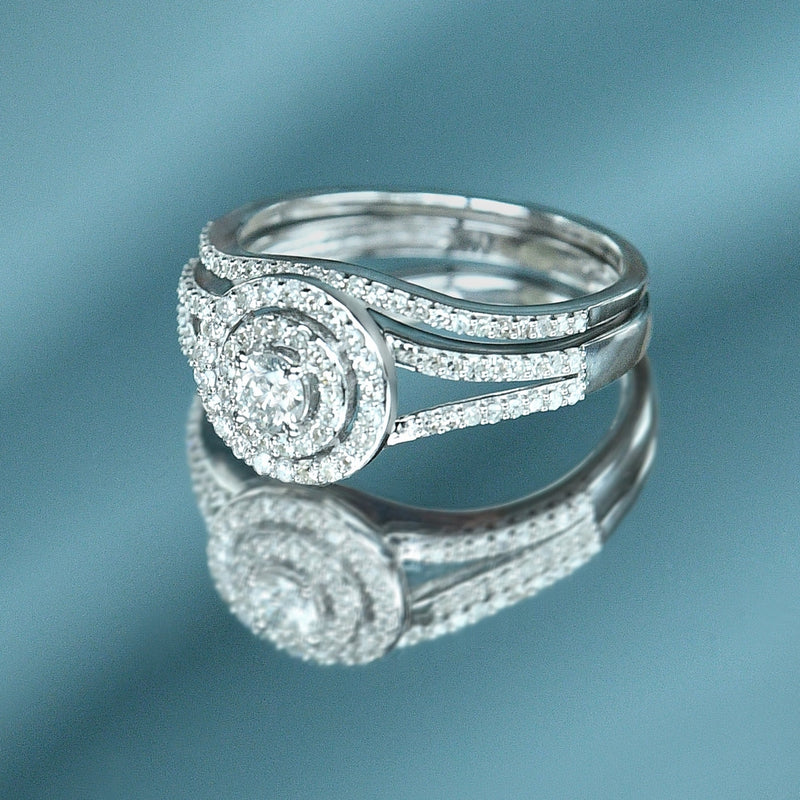 Bague Duo "Ronde Eternelle" - Or Blanc 375/1000