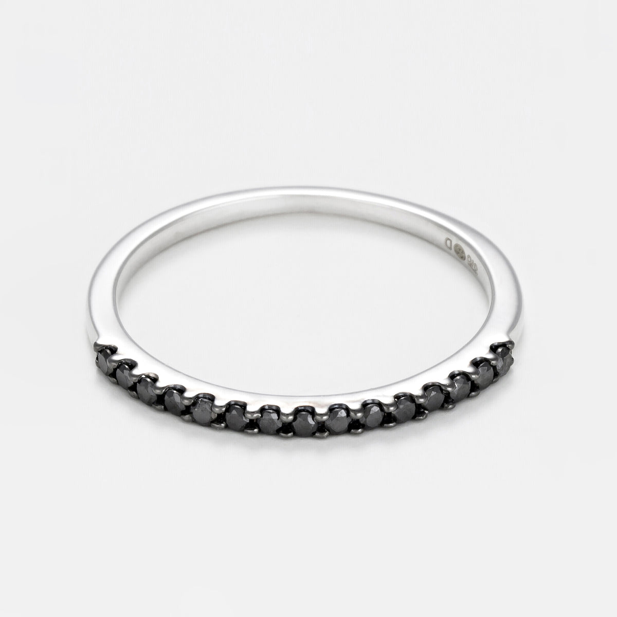 Bague "Alliance Sobriété" Diamants Noirs 0,14Ct/15