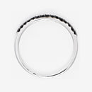 Blanc Anillo "Alliance Sobriété" Diamantes Negros 0,14Ct/15 - Oro 375/1000