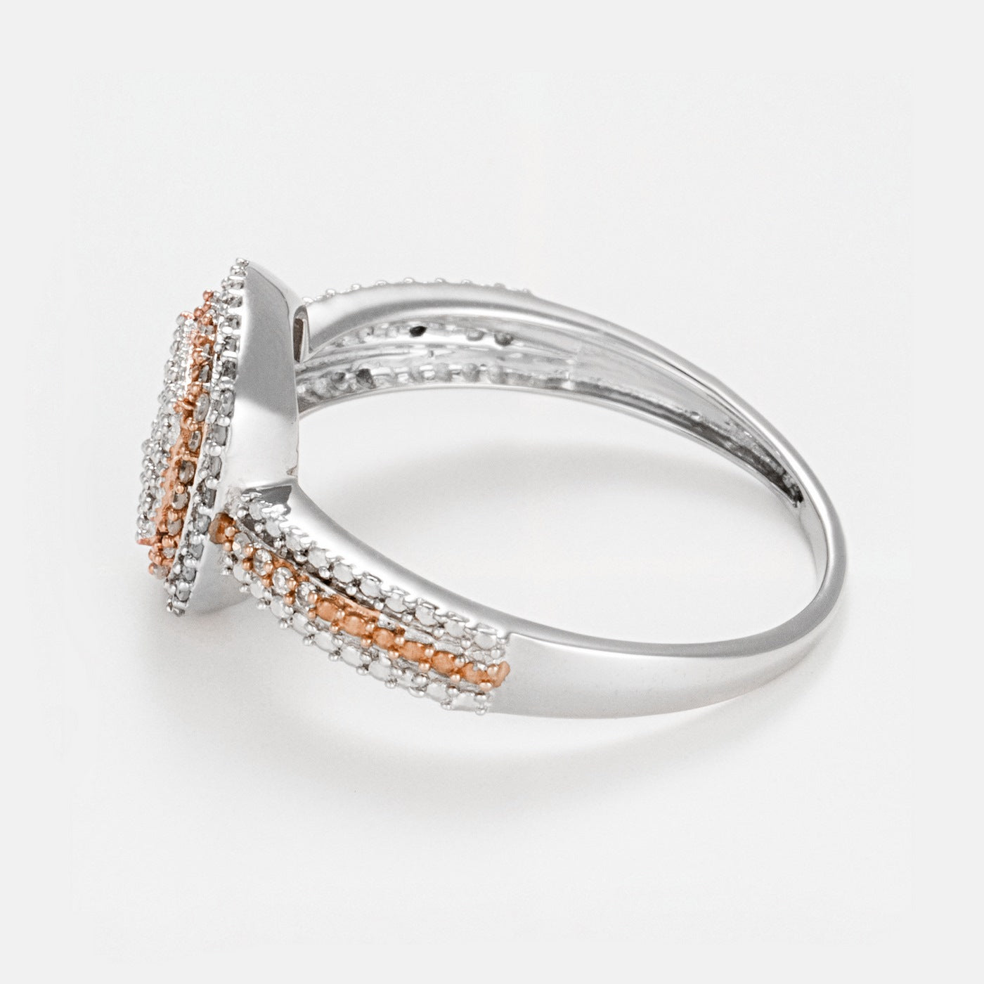 "Antique Square" Ring, 0.27 carats/89 - Two-tone 375/1000 Gold