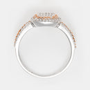 Bague "Carré Antique" Diamants 0,27Cts/89 - Or Bicolore