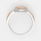 "Antique Square" Ring, 0.27 carats/89 - Two-tone 375/1000 Gold